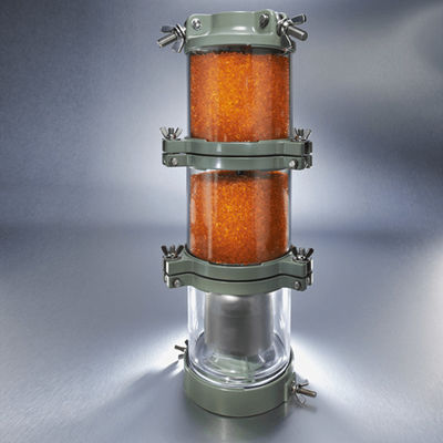 Transformer Orange Silica Gel Breather ขจัดน้ำออก 1.2 กก. ตัวดูดซับความชื้นทรงกระบอก